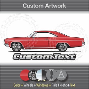 Custom 1965-66 Chevrolet Chevy Impala Super Sport Coupe Sedan 2 4 door Convertible SS 427 Bel Air Biscayne Wagon Art for T-Shirt hoodie mug