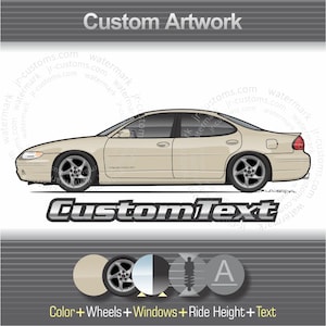 Custom 1988-96 1997-03 Pontiac Grand Prix SE ste LE GT gtp turbo coupe sedan art for T-Shirt hoodie long sleeve mug phone case sticker hat