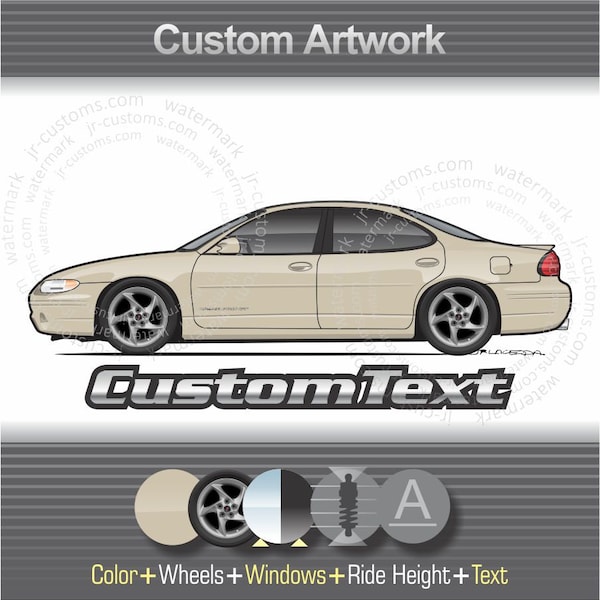 Custom 1997 1998 1999 2000 2001 2002 2003 Pontiac Grand Prix SE GT GTP coupe sedan art for T-Shirt hoodie long sleeve mug phone case sticker