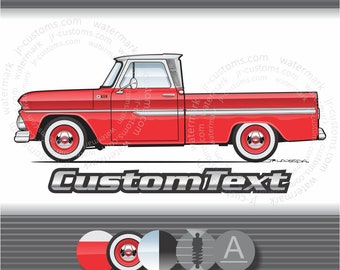 Custom 1965 Chevy C10 Fleetside Pickup Truck Art (Digital File)