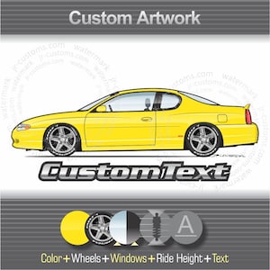 Custom 2000 2001 2002-2005 2006-07  Chevy Chevrolet Monte Carlo Pace Car Edition SS LS LT Art for T-Shirt Hoodie Sweatshirt Mug Sticker Hat