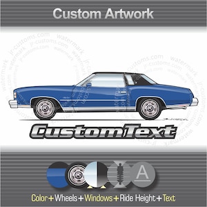 Custom 1973 1974 1975 1976 1977 73 74 75 76 77 Chevy Chevrolet Monte Carlo 455 Art for T-Shirt Hoodie Long Sleeve Mug Sticker Sweatshirt Cap