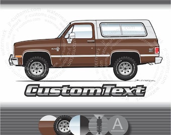 Custom Chevy Blazer K5 Art, Personalized Car Portrait (Digital PNG)