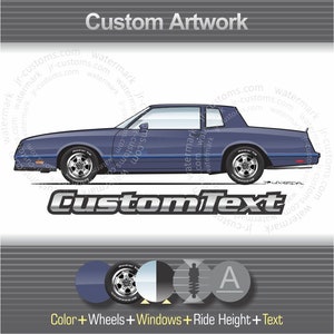 Custom 1983 1984 1985 1986 1987 1988 83 84 85 86 87 88 Chevy Chevrolet Monte Carlo SS aerocoupe aeroback B5T Z16 Art for T-Shirt hoodie mug