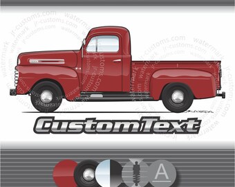 Custom 1948 1949 1949 1950 1951 1952 48 49 50 51 52 F-1 M-1 pickup Truck art for ford T-Shirt Hoodie Long Sleeve Mug Sweatshirt Sticker Hat