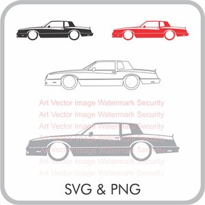 1983 1984 1985 86 87 1988 Chevy Chevrolet Monte Carlo SS svg vector Silhouette Cut Files Design Clip Art Paper Craft Laser Cricut png image