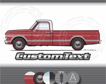 Custom 1967 67 68 1968 Chevy C10 C 10 20 Cheyenne CST Super Sport Pickup Truck ART for T-Shirt Hoodie Crewneck Sweatshirt mug long sleeve