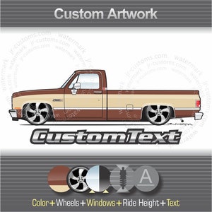 Custom 1981 1982 1983 1984 1985 1986 1987 81 82 83 84 86 87 GMC Sierra High Grande Classic 2500 3500 Pickup Truck ART for T-Shirt Hoodie Mug