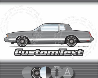 Chevrolet Monte Carlo SS 1983 1984 Light-Grey Restoration Decals