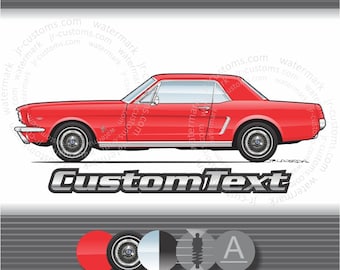Custom 64 1964 65 1965 1966 66 mustang 289 hardtop convertible Art for ford T-Shirt hoodie mug long sleeve sweatshirt sticker phone case cup