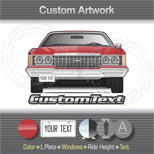 Custom 1971-74-76 Chevy Chevrolet Impala 400 454 350 Sport Coupe sedan wagon convertible Front Art for T-Shirt Hoodie mug kids long sleeve