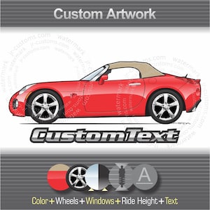 Custom 06 2006 2007 07 08 2008 09 2009 2010 10 Pontiac Solstice Roadster Turbo Coupe GXP Art for T-Shirt long sleeve kids mug hoodie sticker
