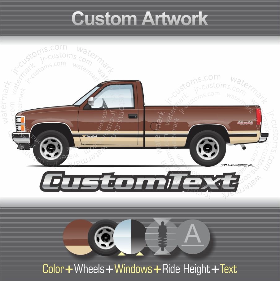Custom 1988 89 1990 91 1992 1993 Chevy Chevrolet 1500 2500