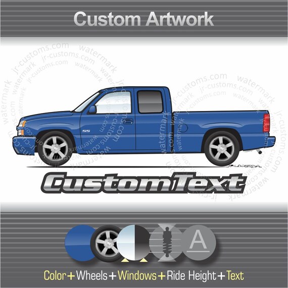 Custom 2003 2004 2005 2006 03 04 05 06 Chevy Silverado Extended Cab 1500 SS 4x4 Pickup Truck Art for T shirt Hoodie Mug Long Sleeve Sticker Etsy