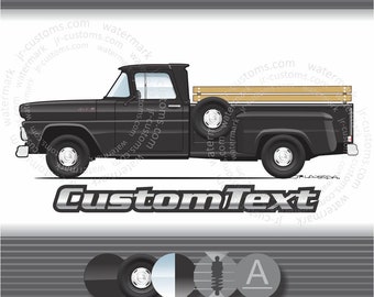 chevy  Profile必読！ Chevrolet C10 1969 Stepside Side View Vector Cut File - Etsy