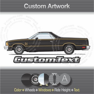 Custom 1978 1979 1980 1981 78 79 80 81 Chevrolet Chevy El Camino SS 350 Conquista Royal Black Night ART for T-Shirt hoodie long sleeve mug