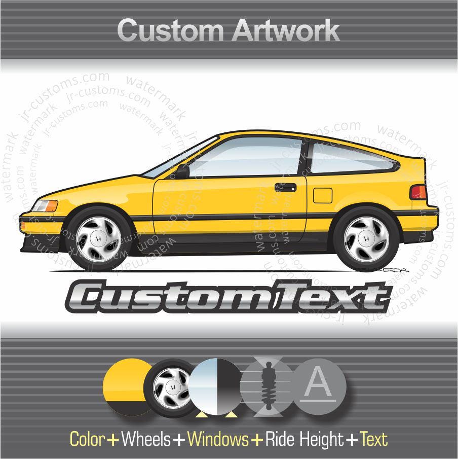 Custom 1988 1989 1990 1991 88 89 90 91 Civic CRX CR-X Hatchback Si EF9 DX 5  Speed Art for Honda T-shirt Hoodie Mug Hat Sweatshirt Phone Case - Etsy, image size:904x905