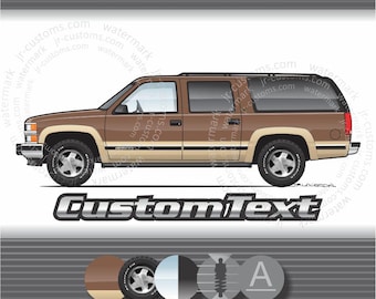Custom Chevy K1500 Suburban Art, Truck Portrait (Digital File)