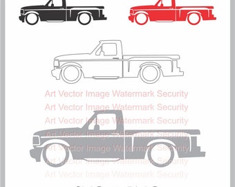 92 93 94 1992 1993 1994 1995 Flareside Pickup Truck ford svg vector Silhouette Cut Files Design Clip Art Paper Craft Laser Cricut png image