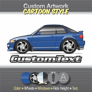Custom Cartoon 1990 90 91 1991 1992 92  93 1993 integra rs GS GSX Acura ART for T-Shirt mug sticker hoodie cap long sleeve tank top print