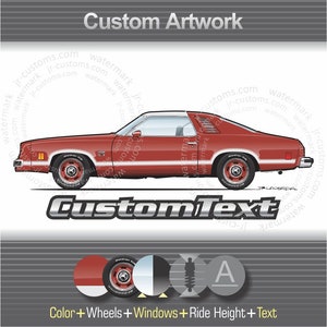 Custom 1973 1974 1975 1976 1977 Chevelle Laguna S3 Type 454 Chevy Malibu Classic Landau coupe sedan wagon Art for T-Shirt Hoodie mug hat