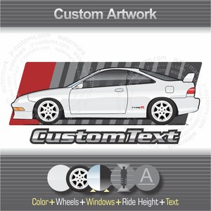 Custom 1990-93 1994-97 1998-01 Acura integra rs GS-r gsx GS se 4 dr sedan ART for T-Shirt Hoodie Long Sleeve Sweatshirt mug hat sticker
