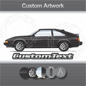 Custom 82 1983 1984 1985 86 Toyota Celica Supra Liftback Coupe Convertible GT-S A60 RA65 art for T-Shirt Hoodie Mug Sticker Long sleeve Hat