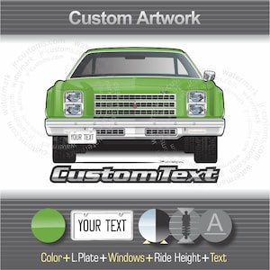 Custom 76 1976 Chevy Chevrolet Monte Carlo Landau S Front end Art for T-Shirt Hoodie mug kids long sleeve Tank top women's phone case pillow