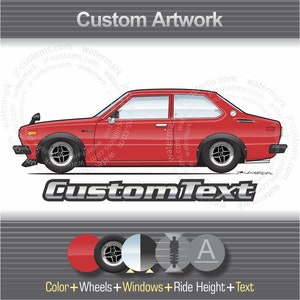 Custom 1975 1976 1977 1978 75 76 77 78 Toyota Corolla E30 E31 2 door sedan Ke30 Art for T-Shirt Hoodie Sticker Mug Long Sleeve Phone case