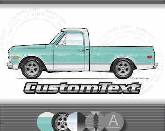 Custom 1967 67 68 1968 Chevy C10 C 10 20 Cheyenne Short Bed Pickup Truck ART for T-Shirt Hoodie Crewneck Sweatshirt mug long sleeve tank top