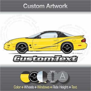 Custom 1998 1999 2000 2001 2002 98 99 00 01 02 Pontiac Firebird Ram Air 30th Trans Am Art for T-Shirt hoodie mug sticker Collector Edition