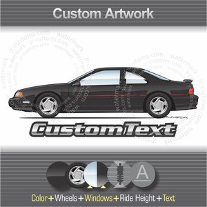 Custom 89 90 91 92 1989 1990 1991 1992 1993 Thunderbird SC LX Super Coupe Art for ford T-Shirt hoodie kids mug sweatshirt sticker Phone Case