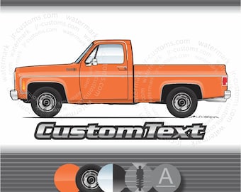 Custom Chevy Truck Art, Personalized PNG (Digital File)