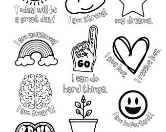 Affirmation Coloring Page: Mental Health for Kids