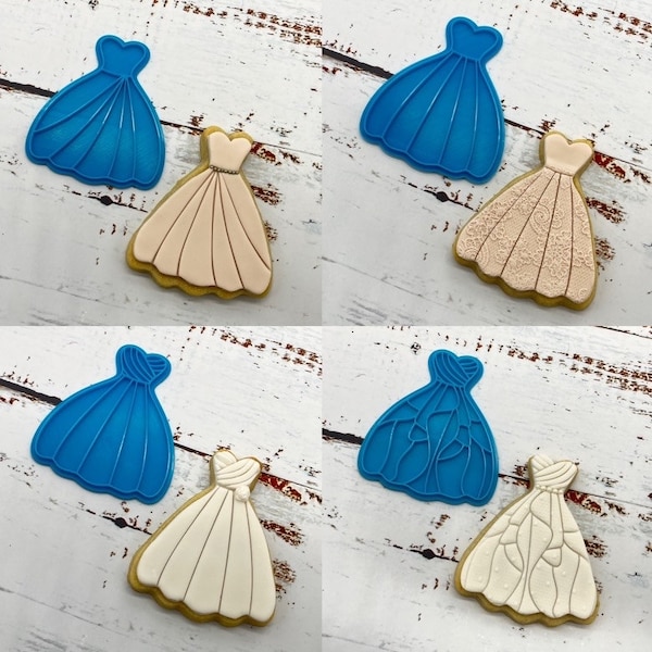 Robe de mariée Cookie Cutter & Stamp Set de 5 | Épouse, | de mariage KooKee créatif