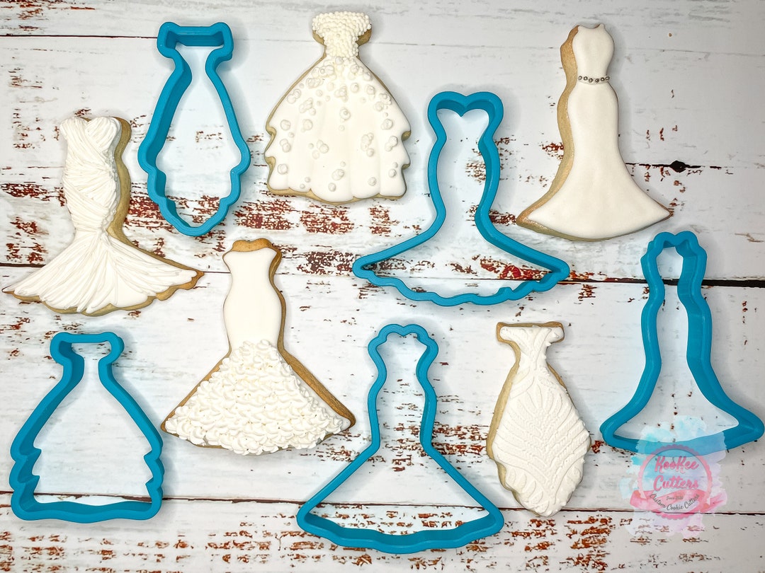 Wedding Dress Cookie Cutter Set of 5 Bride Wedding Kookee Etsy