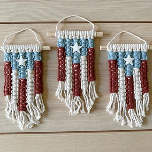 Original Puerto Rico Flag / Puerto Rico / Puertorican Flag / Puerto Rico Small Flag / Puerto Rico Light Blue Flag / Puerto Rico Macrame Flag