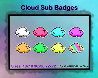 Clouds - 8 x Sub Badges [Twitch]