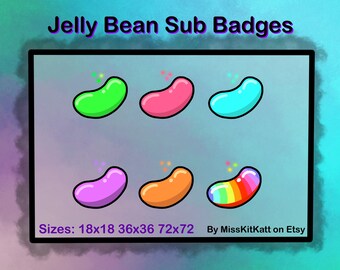 Jelly Beans - 6 x Sub Badges [Twitch]