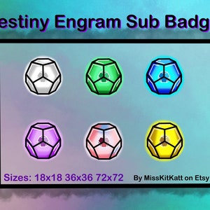 Destiny エングラム - サブバッジ x 6 [Twitch]