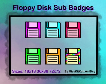 Floppy Disks - 6 x Sub Badges [Twitch]