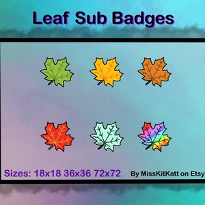 Leaves - 6 x Sub Badges [Twitch]
