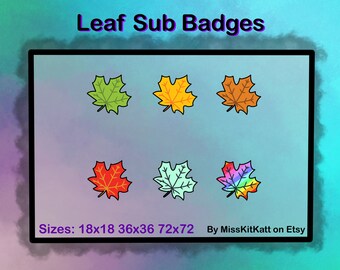 Leaves - 6 x Sub Badges [Twitch]