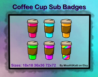 Coffee Cups - 6 x Sub Badges [Twitch]