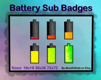 Batteries - 6 x Sub Badges [Twitch]
