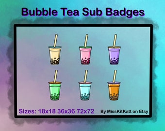 Bubble Tea - 6 x Sub Badges [Twitch]