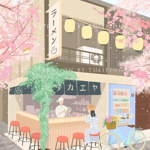 Ramen Shop in Japan, Instant DIGITAL DOWNLOAD