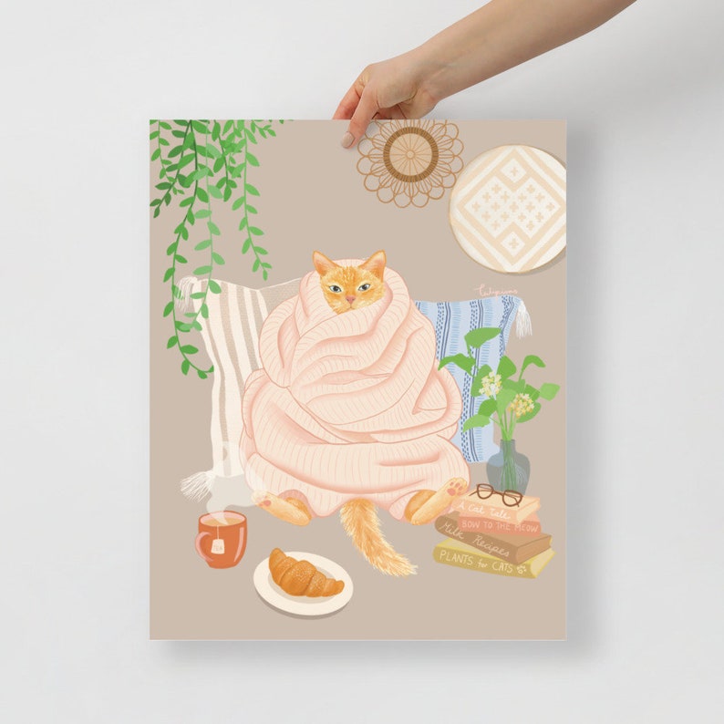 Mon habitat naturel, Maître de quarantaine, La maison est là où se trouve le chat, Drôle dimpression dart de chat, Cadeau damoureux du chat 16×20 pouces