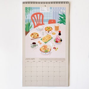 Asian Foodie Calendar 2024, 12 Month Wall Calendar, Large Size 9.5x17.25 Nearly A3, Thick Paper, 14 pages image 3