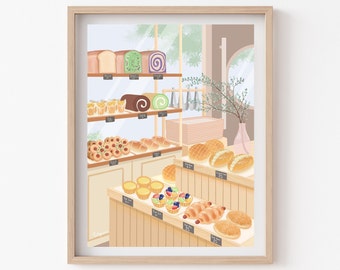 Chinese bakery goodies, Chinatown snacks, Asian food print, Giclee Art Print